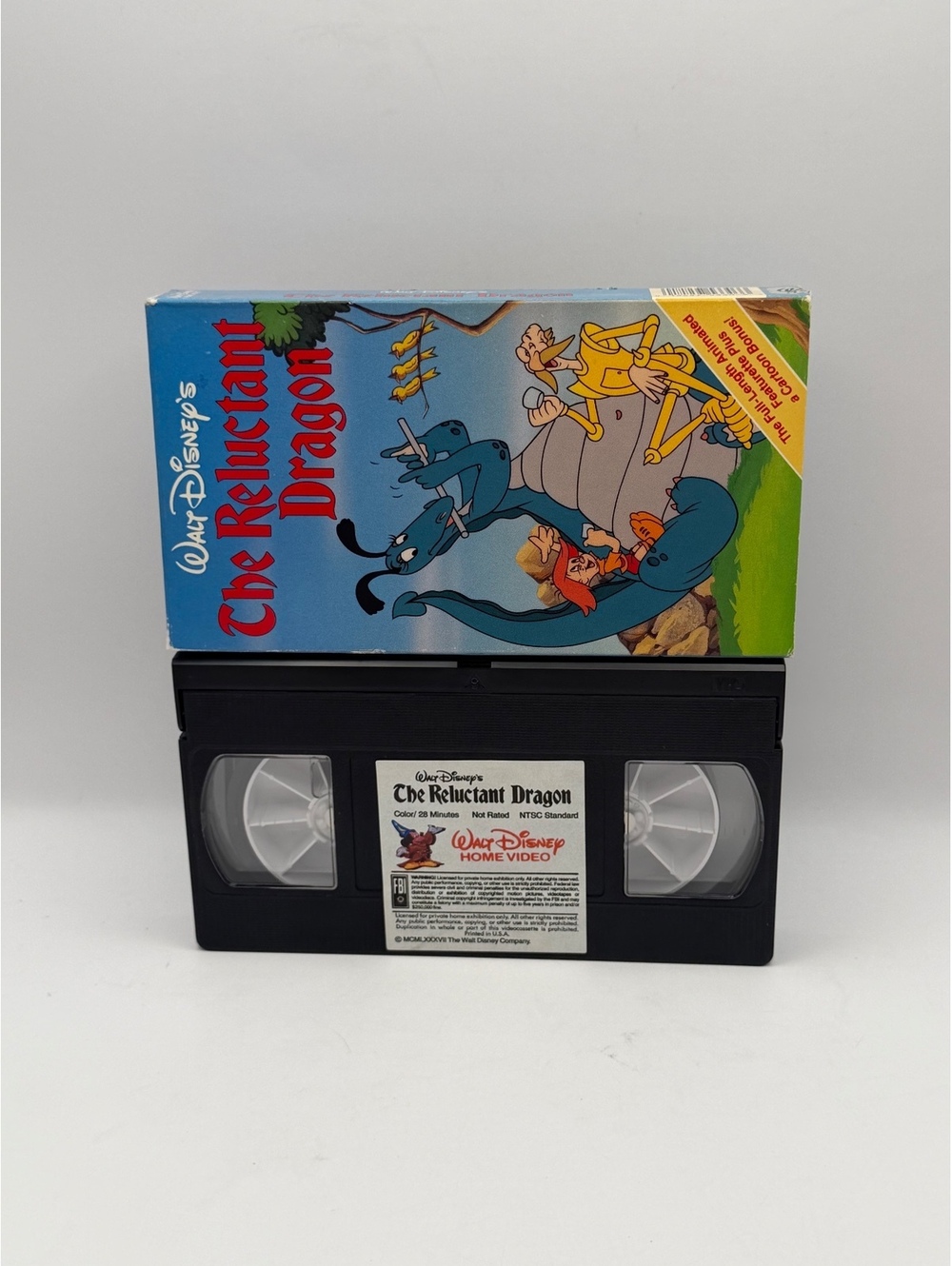 Walt Disney's The Reluctant Dragon VHS Tape with Original Sleeve